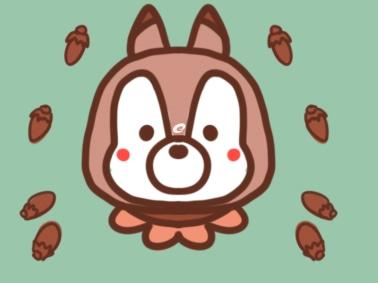 花栗鼠卡通迪士尼簡(jiǎn)筆畫(huà)