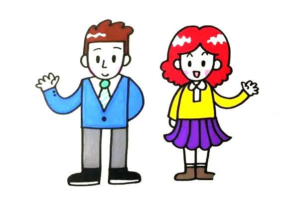 寶貝畫(huà)爸爸媽媽簡(jiǎn)筆畫(huà)