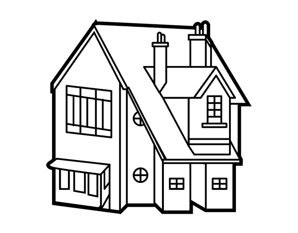 二層樓別墅簡(jiǎn)筆畫(huà)